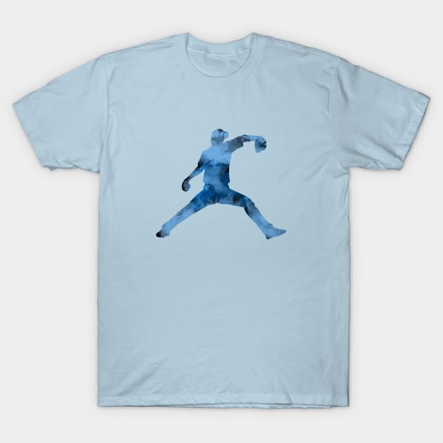 Baseball Player - Blue T-Shirt by DavidLoblaw